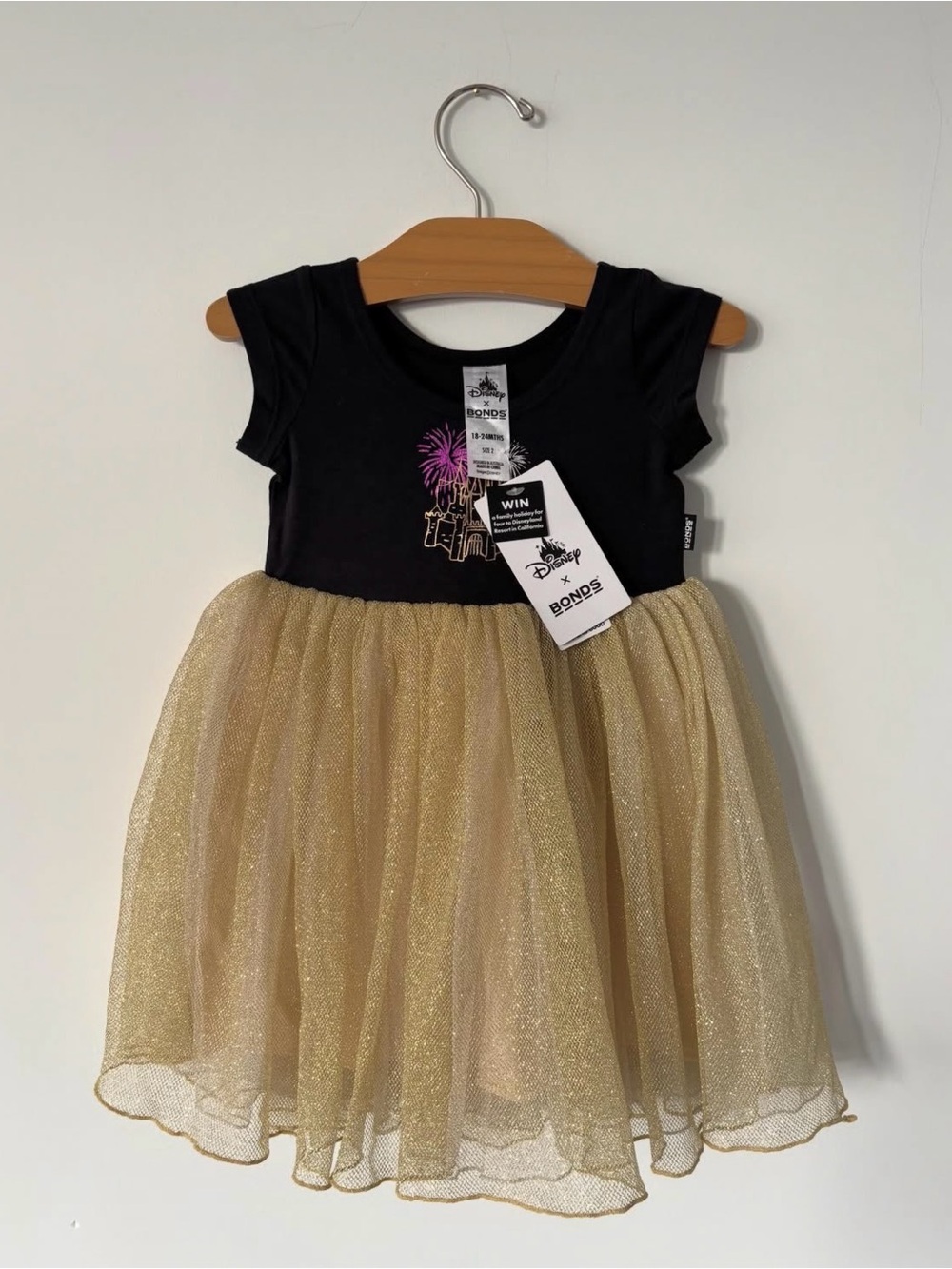 Bonds Black & Gold Sparkle Tulle Dress